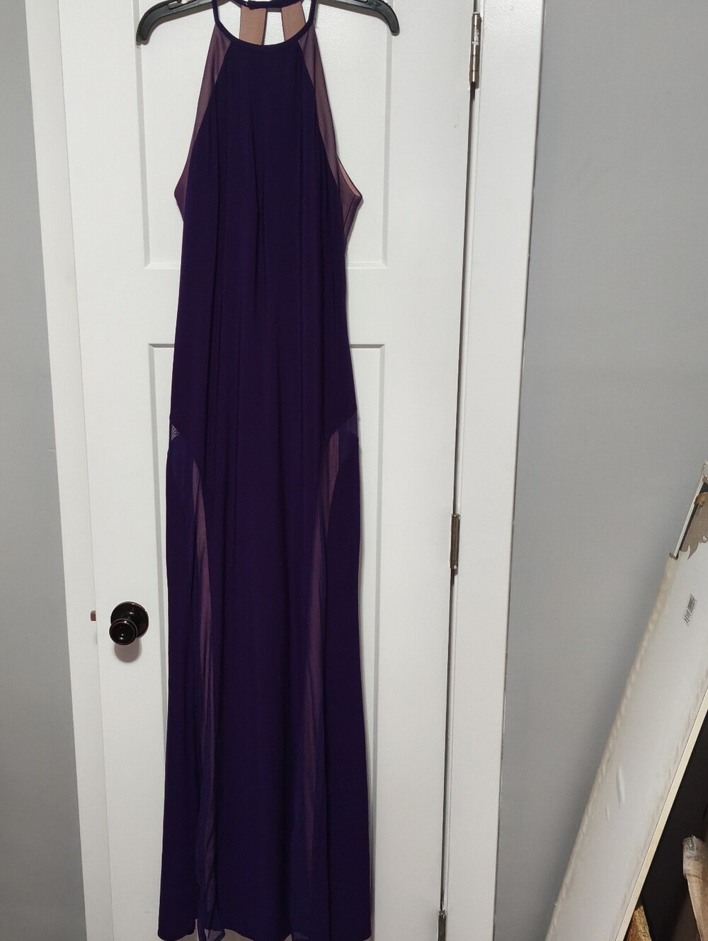 Night Way Collections Plum Halter Maxi Dress Size XL
